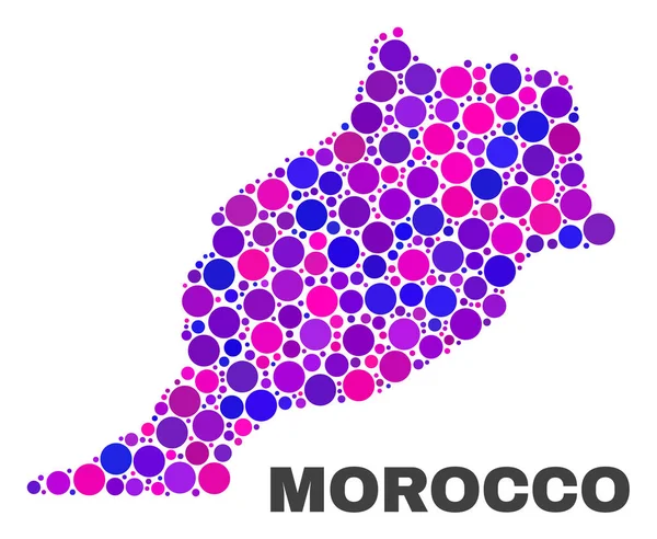 Mosaico Marrocos Mapa dos elementos redondos — Vetor de Stock