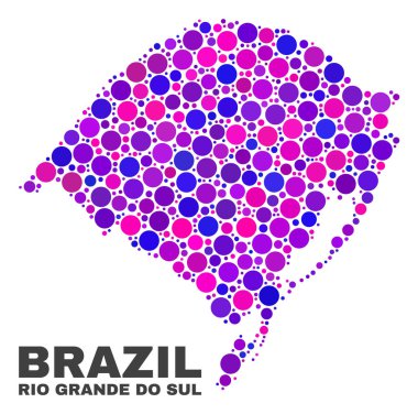 Mozaik Rio Grande Do Sul devlet daire öğeleri haritası