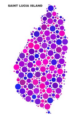 Sferik noktalar mozaik Saint Lucia Adası Haritası