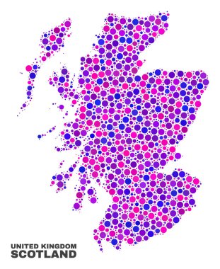 Yuvarlak öğeleri mozaik İskoçya Haritası