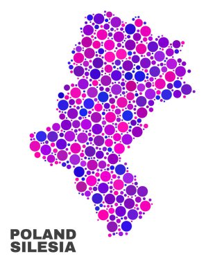 Mozaik Silesian Voivodeship yuvarlak öğeleri haritası