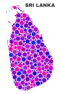 Sferik öğeleri mozaik Sri Lanka Haritası