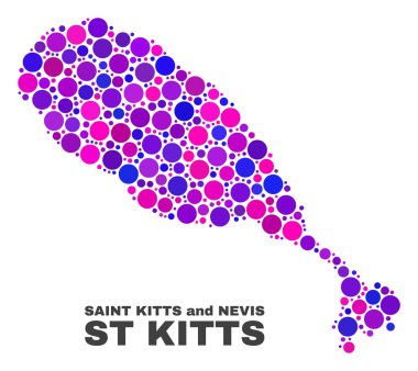 Daire noktalar mozaik St Kitts Adası Haritası