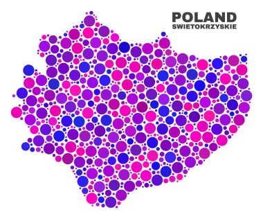 Mozaik Swietokrzyskie Voyvodalığı harita daire nokta
