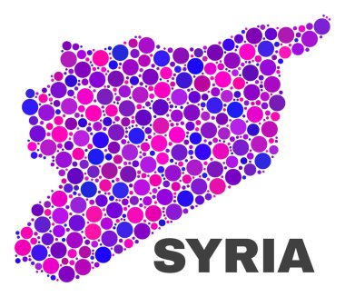 Sferik noktalar mozaik Suriye Haritası