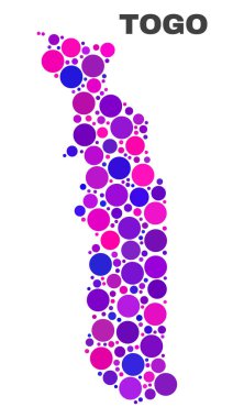 Daire noktalar mozaik Togo Haritası