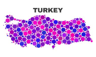 Daire nokta mozaik Türkiye Haritası