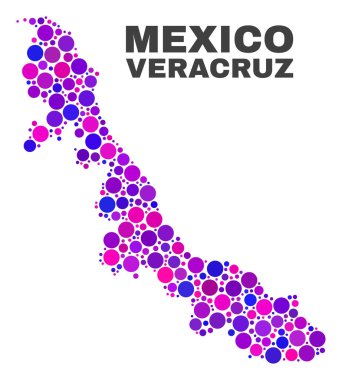 Mozaik Veracruz devlet harita yuvarlak nokta