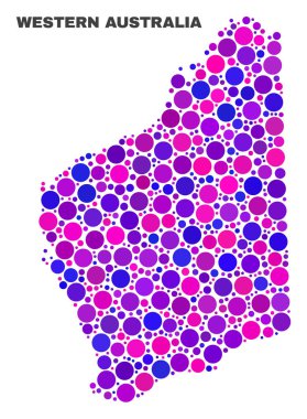 Daire öğeleri mozaik Batı Avustralya Haritası