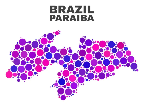 Κράτος Paraiba ψηφιδωτό χάρτη των σφαιρικών στοιχείων — Διανυσματικό Αρχείο