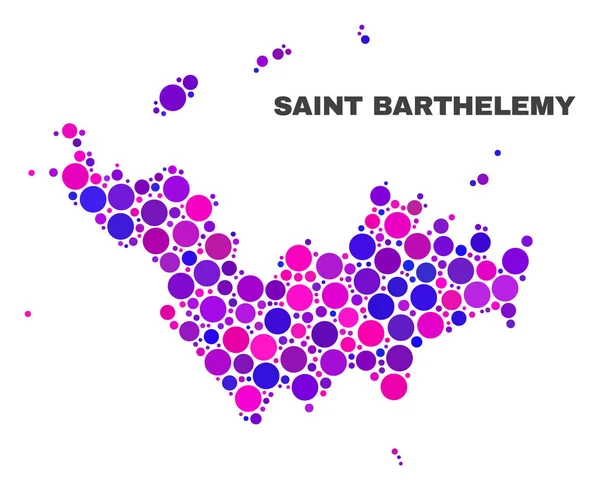 Mosaico de San Bartolomé Mapa de Elementos Esféricos — Vector de stock