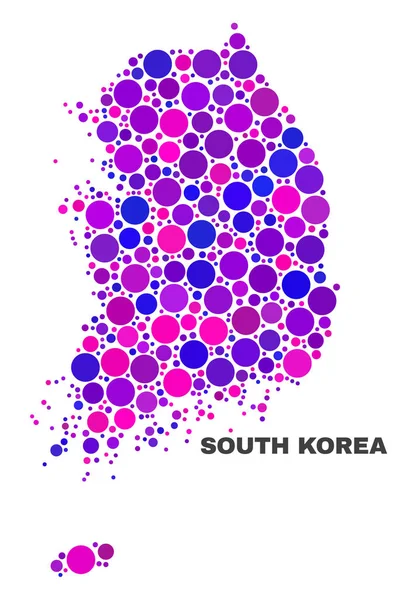 Mosaic Sydkorea karta över runda prickar — Stock vektor