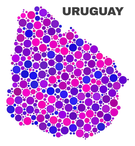 Mosaico Uruguay Mapa de Puntos Esféricos — Vector de stock