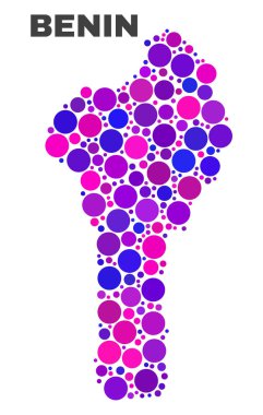 Sferik öğeleri mozaik Benin Haritası