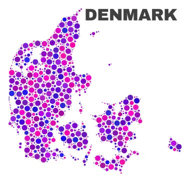 Sferik noktalar mozaik Danimarka Haritası