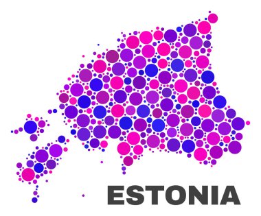 Sferik noktalar mozaik Estonya Haritası