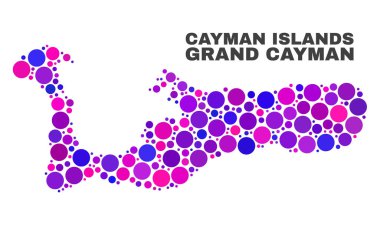Sferik öğeleri mozaik Grand Cayman Adası Haritası