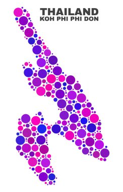 Mozaik Koh Phi Don daire öğeleri haritası
