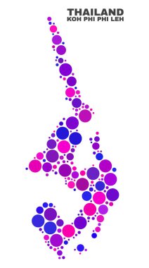 Mozaik Koh Phi Leh harita yuvarlak elemanları