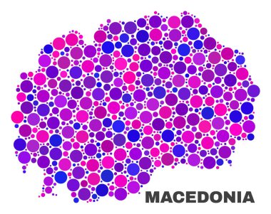 Sferik öğeleri mozaik Makedonya Haritası