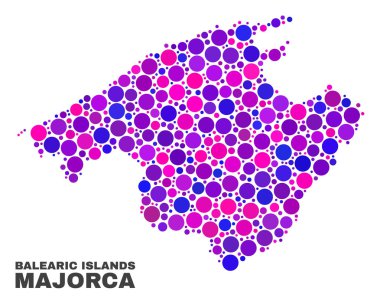 Sferik öğeleri mozaik Mayorka Haritası