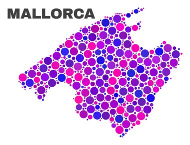 Sferik öğeleri mozaik Mallorca Haritası