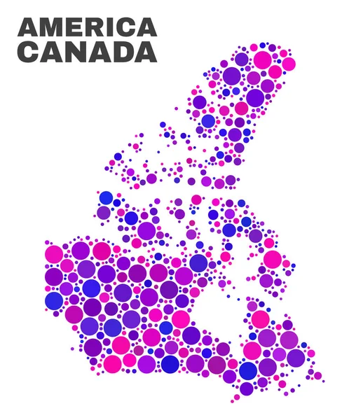 Mosaico Canadá V2 Mapa dos elementos redondos — Vetor de Stock