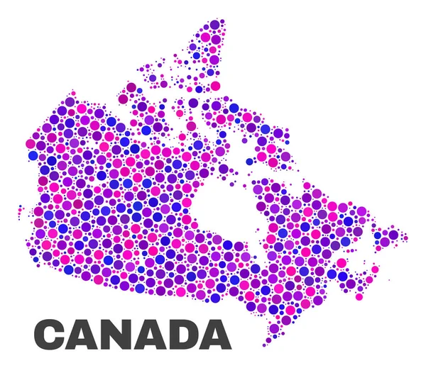 Mosaic Canada Mapa dos elementos redondos — Vetor de Stock