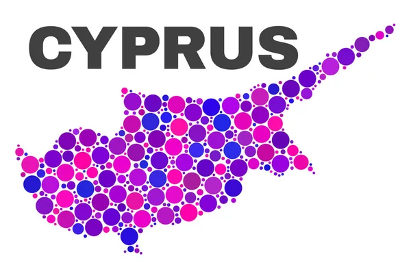 Mapa Cypr mozaika koło elementów — Wektor stockowy
