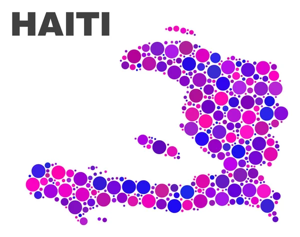 Mozaïek Haïti kaart van cirkel Dots — Stockvector