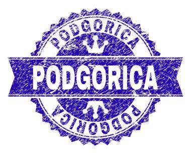 Kurdele ile dokulu Podgorica damga mühür çizik