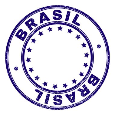 Dokulu Brasil yuvarlak damga mühür çizik