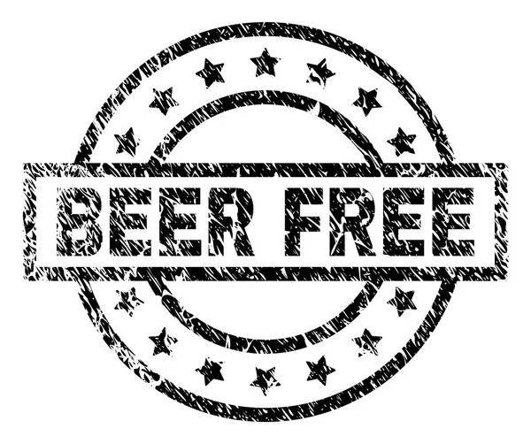 Sello de sello libre de cerveza texturizada rayada — Vector de stock