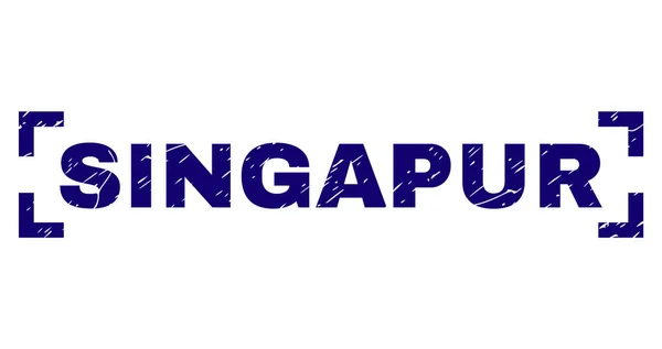 Grunge texturizado SINGAPUR selo entre cantos —  Vetores de Stock