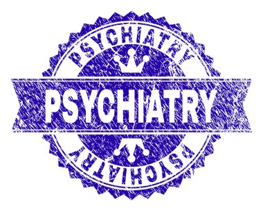 Grunge psikiyatri damga mühür kurdele ile dokulu