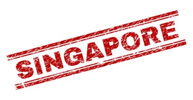 Grunge Singapur damga mühür dokulu