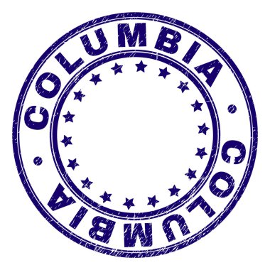 Grunge Columbia damga mühür yuvarlak dokulu