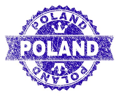 Dokulu Polonya damga mühür kurdele ile çizik