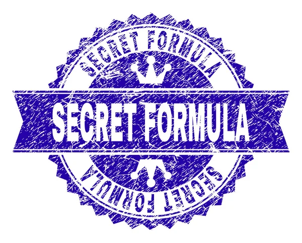 Grunge texturierte geheime Formel Stempel Siegel mit Schleife — Stockvektor