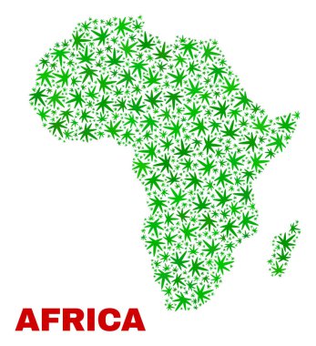Marihuana yaprağı mozaik Afrika harita