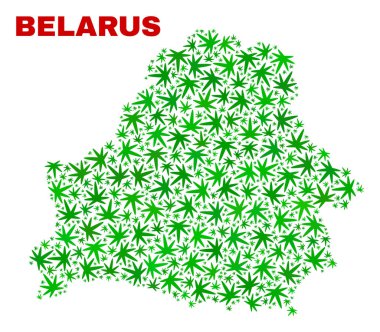 Esrar yaprakları kolaj Beyaz Rusya Haritası