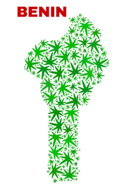 Esrar yaprakları mozaik Benin Haritası