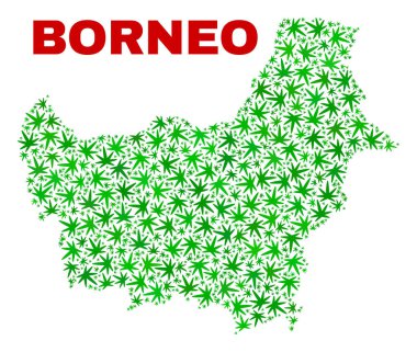 Kenevir yaprak mozaik Borneo harita