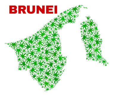 Esrar yaprakları mozaik Brunei harita