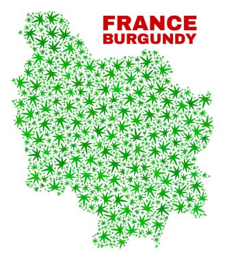 Kenevir yaprak mozaik Burgundy il Haritası