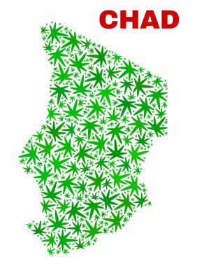 Esrar yaprakları mozaik Çad Haritası