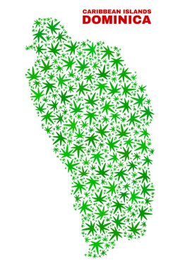 Kenevir yaprak mozaik Dominica ada Haritası