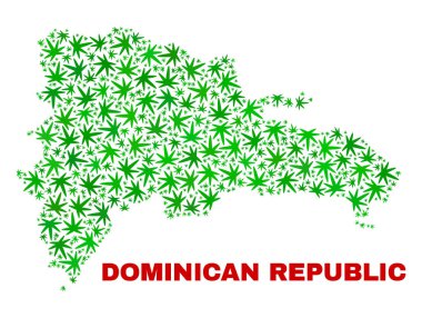 Kenevir yaprak mozaik Dominik Cumhuriyeti haritası