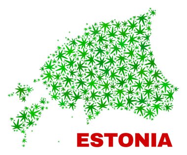 Kenevir yaprak kolaj Estonya Haritası