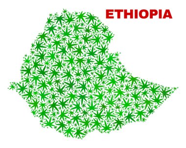 Esrar yaprakları kolaj Etiyopya Haritası